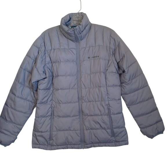 Columbia Interchange Jacket Gray Quilted Puffer Full Zip w Pockets Womens Medium - Picture 13 of 13